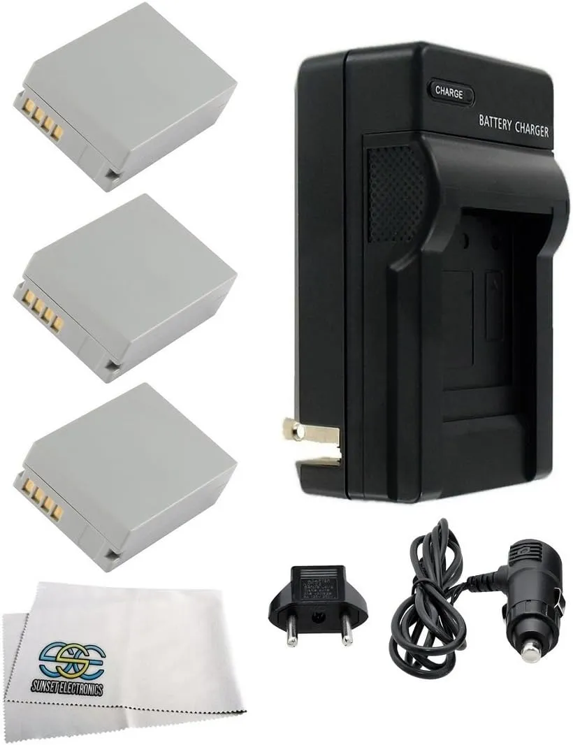 3 Pack Replacement NB-10L Battery   Travel Charger & Car Charger, for Canon PowerShot G1 X, G3-X, G15, G16, SX40 HS, SX50 HS, SX60 HS Digital Camera