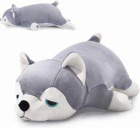 30" Weighted Stuffed Animals Giant Weighted Pillow Toy for Kids & Adults, Soft and Huggable Husky Plush Gift for Boys & Girls 5 lbs Large Stuffed Dog Toys