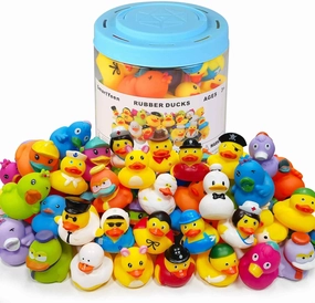 30pcs Rubber Ducks Bath Toys for Toddlers 1-3,Assorted Duckies bathtime Soft Baby Pool Toys Birthday Gifts