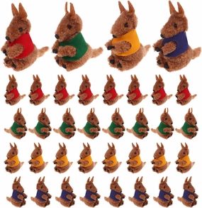 36 Pcs Kangaroo Clip Buddy Kangaroo Clip Stuffed Animal Pencil Toppers Kangaroo Prizes Fuzzy Kangaro-o Hugger Clip Animal Plush Pencil Clips Cute Toy Keychain Clip