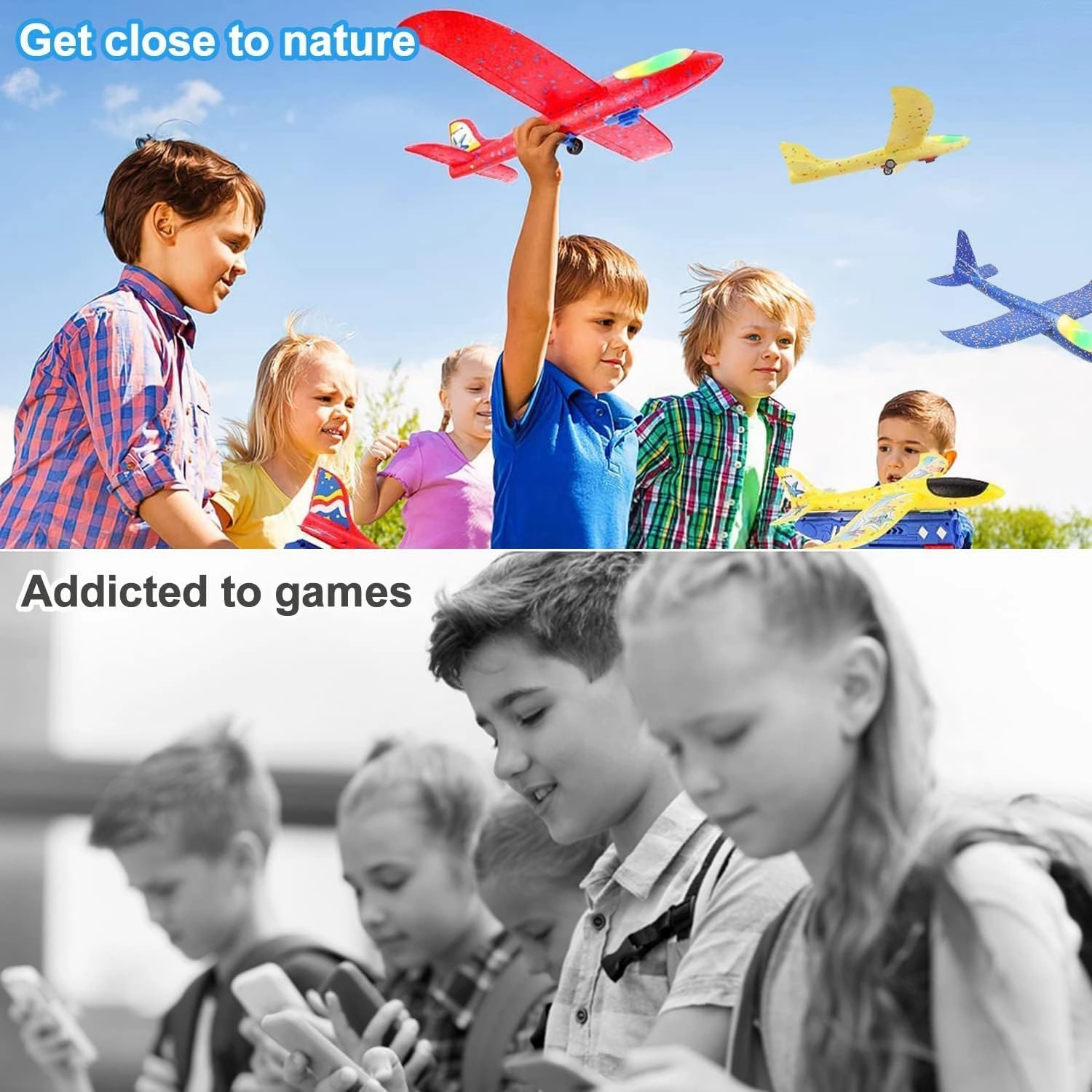 3 Pack Airplane Launcher Toy Kids, Led Foam Glider Fighters Outdoor Toys, 3 Flight Mode Foam Flying Toy 4 5 6 7 8 9-13 Year Old Boys Girls Birthday Gifts