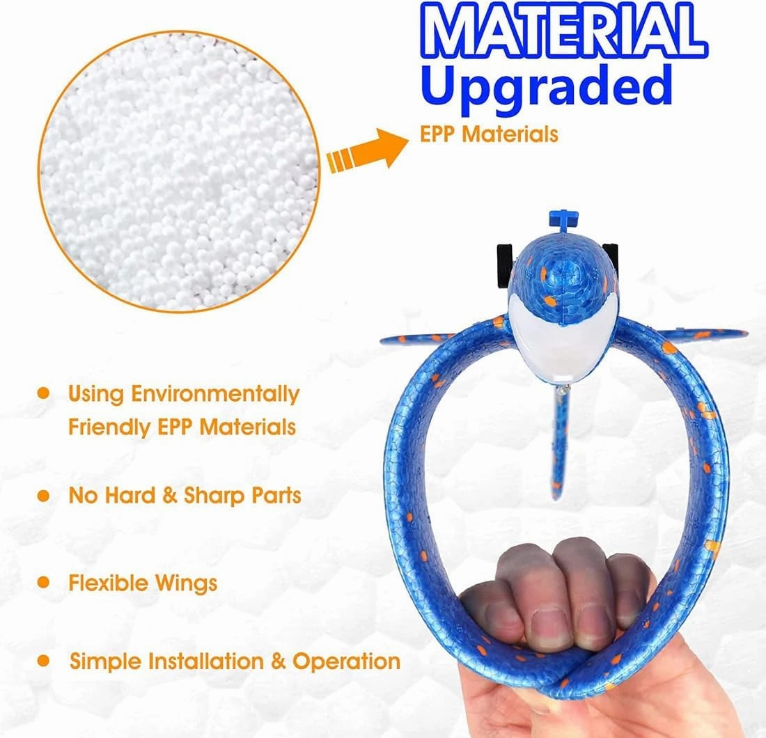 3 Pack Airplane Launcher Toy Kids, Led Foam Glider Fighters Outdoor Toys, 3 Flight Mode Foam Flying Toy 4 5 6 7 8 9-13 Year Old Boys Girls Birthday Gifts