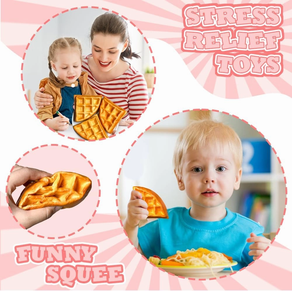 3 pcs Realistic Artificial Toy Fake DonutsFood Fake Cakes Desserts Donut Decorations Toys for Doughnut Party Decoration, Prop Food 3 x 3 inches (Original Waffle)