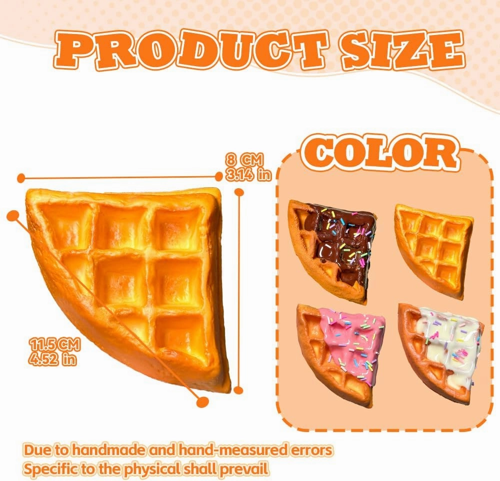 3 pcs Realistic Artificial Toy Fake DonutsFood Fake Cakes Desserts Donut Decorations Toys for Doughnut Party Decoration, Prop Food 3 x 3 inches (Original Waffle)