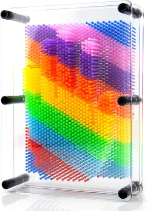 3D Pin Art Board, Large 8 x 6 in Size, Classic Desktop Novelty Sculpture Impression Needle Art for Kids, Birthday Gifts for Girls and Boys, Fidget Toy