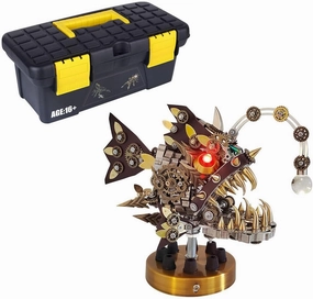 3D Metal Puzzle Lantern Fish Model Kits, 700PCS 3D Steampunk Mechanical Metal Puzzle Toys 3D Jigsaw Puzzle Handmade Crafts Collection DIY Assembly Kits to Build for Adults