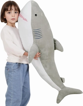 40 Inch Giant Shark Stuffed Animal Large Soft Body Plushies,Cute Big Shark Doll Pillow Plush Toy,Gift for Boy Girl Kids Birthday Valentines