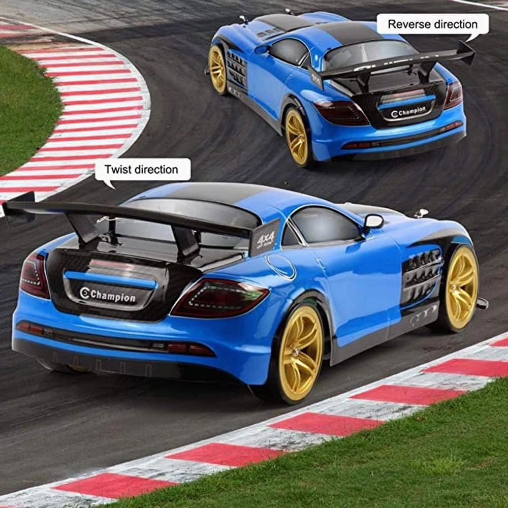 4WD Drift RC Truck 70kmh High Speed Racing Rc Car for Adult 1/10 Scale RC Buggy 2.4G Remote Control On Road Drift Electric Power Vehicle Toys 2 Rechargeable Battery