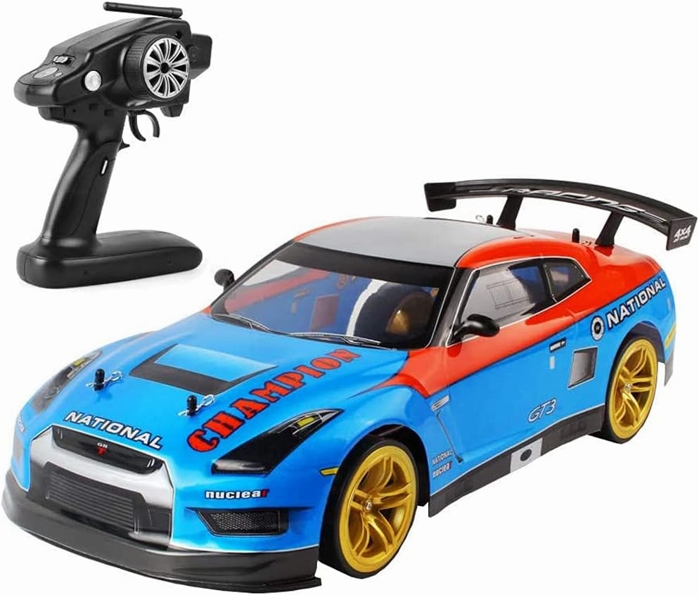4WD Off-Road RC Vehicle 2.4Ghz Large Electric Remote Control Car 70km/h High Speed Drift Racing Car Hobby Level Toy Truck with Two Batteries for Boys and Adults