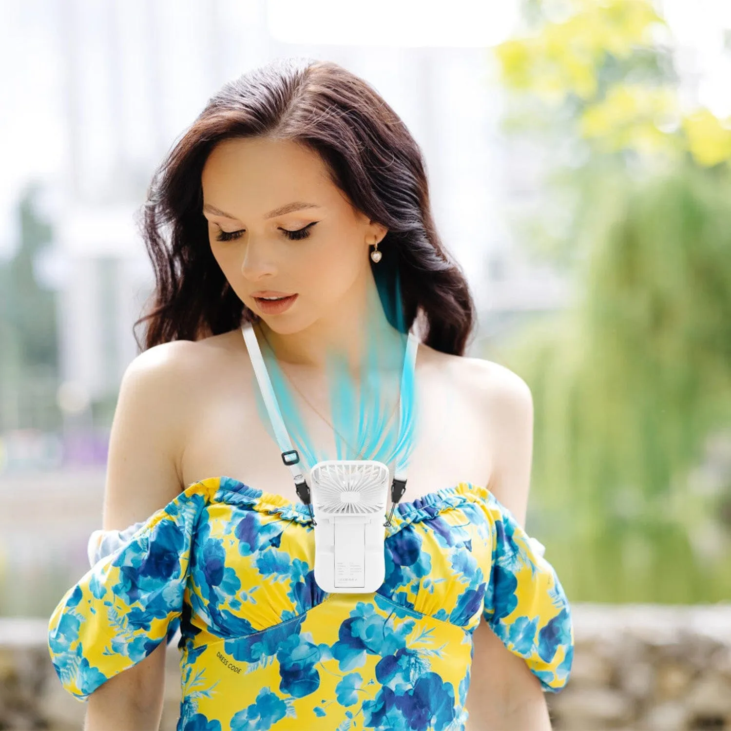 5-in-1 Folding Rechargeable Hands Free Mini Fan