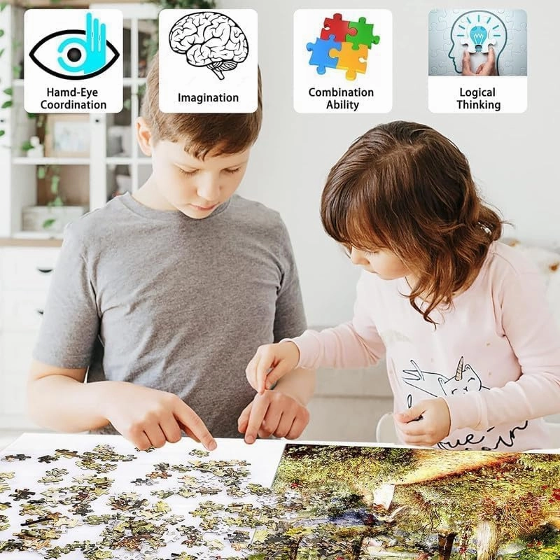 500 Pieces Jigsaw Puzzle Waterfalls and Fish Swim The Emerald Blue Water Erawan National Park Puzzles for Adults Thick Sturdy Challenging Party Games for Teens Kids Puzzle Preschool Toys Gift