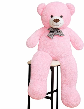 55 Inch Plush Teddy Bear - Extra Large Soft Cuddly Stuffed Animal for Kids, Girls & Boys Huggable Plush Stuffed Animal Gift for Birthday Christmas Pink