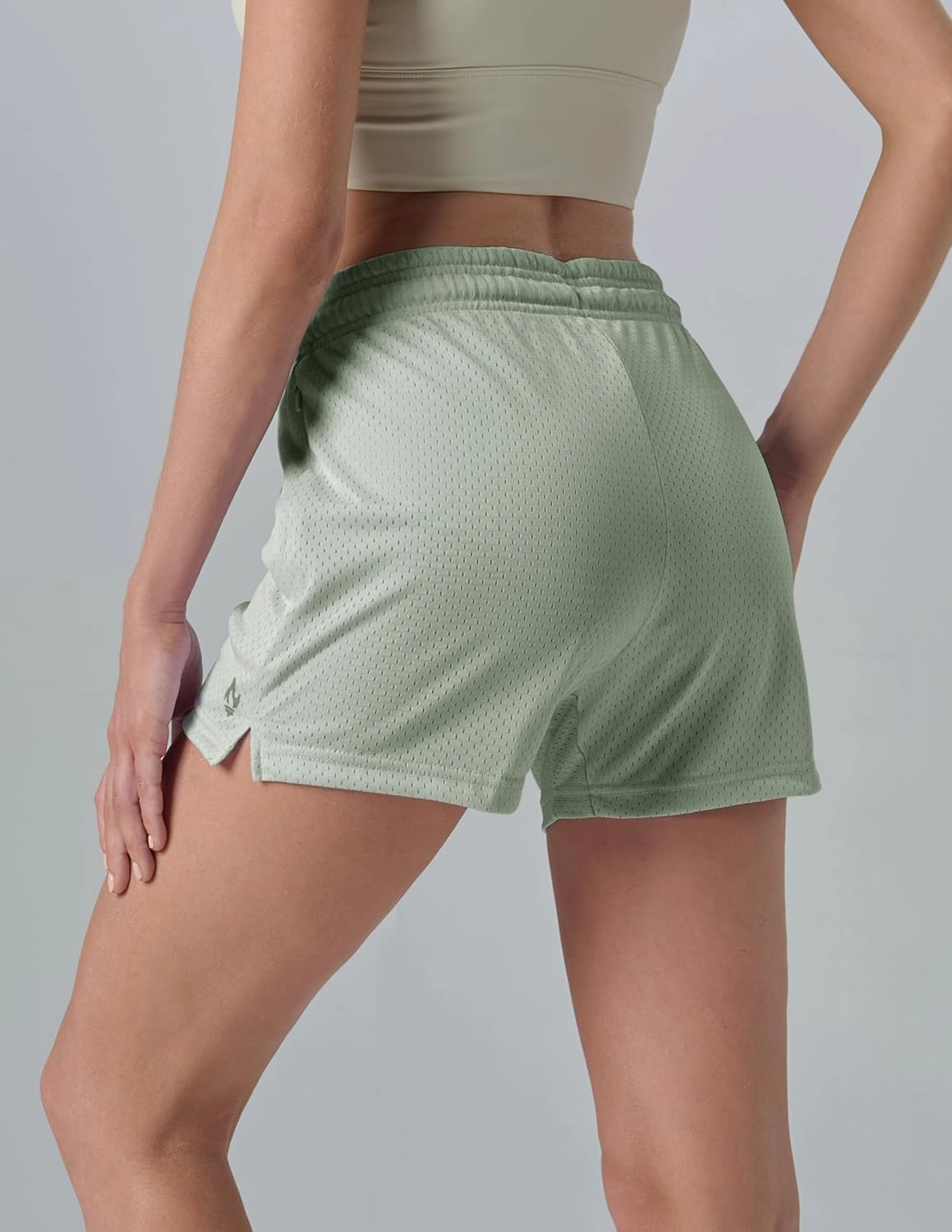 5-Pack Women's Athletic Shorts Mesh Basketball, Ladies Active Loose Pull-On Shorts with Zipper Pockets, 5" Inseam