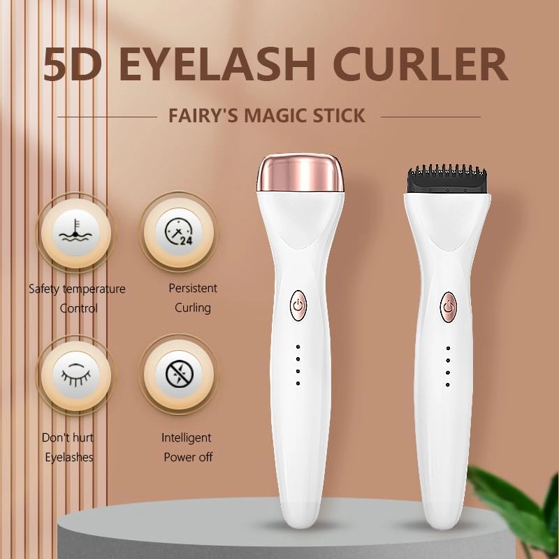 5D Electric Eyelash Curler, USB Type-C Charging, 3 Temperature Settings, 30-Day Battery Life, White (Withe)