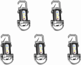 5set Cob Keychain Work Light Rechargeable Pocket Flashlight Portable Keychain Torch Type-C USB Ultralight Camping Flashlight Waterproof for Outdoor Emergency, Fishing,Cycling Hiking