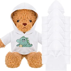 6 PCS Stuffed Bear Clothes Tee Shirt Sublimation Plush Bear Shirts Classic Stuffed Animal Bear T Shirts Hoodie 14-18 Inches Stuffed Bear Dolls (White)