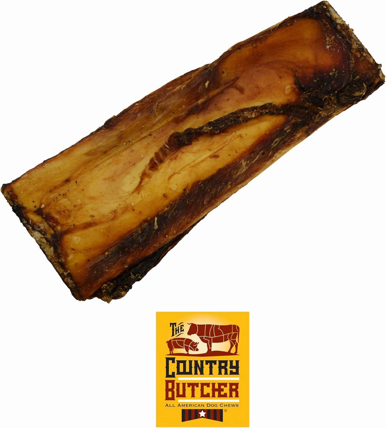 7" Rib Dog Bones for Small and Medium Breed, Natural, Tough, Dental Treat, Chew Toy, Made in The USA, 12 Count