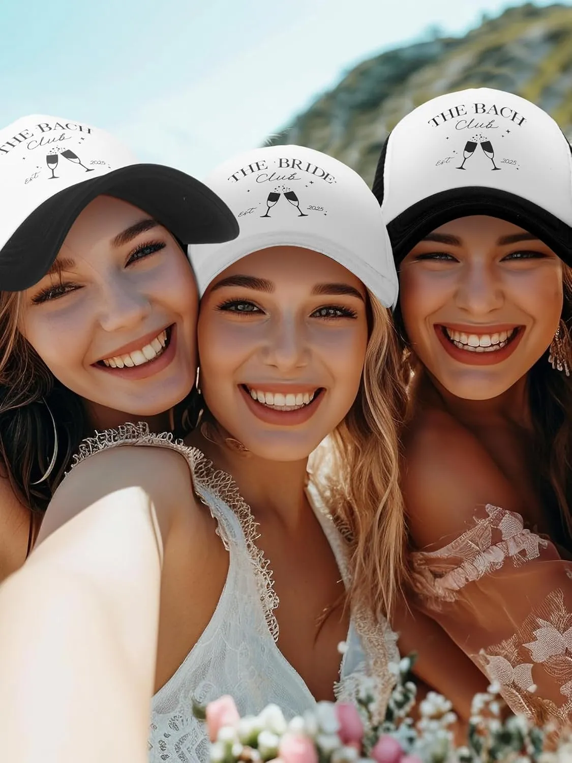 8 Pack Social Club Bachelorette Party Hats Include 1 Pack The Bride Cap and 7 Pcs The Bach Club Trucker Cap