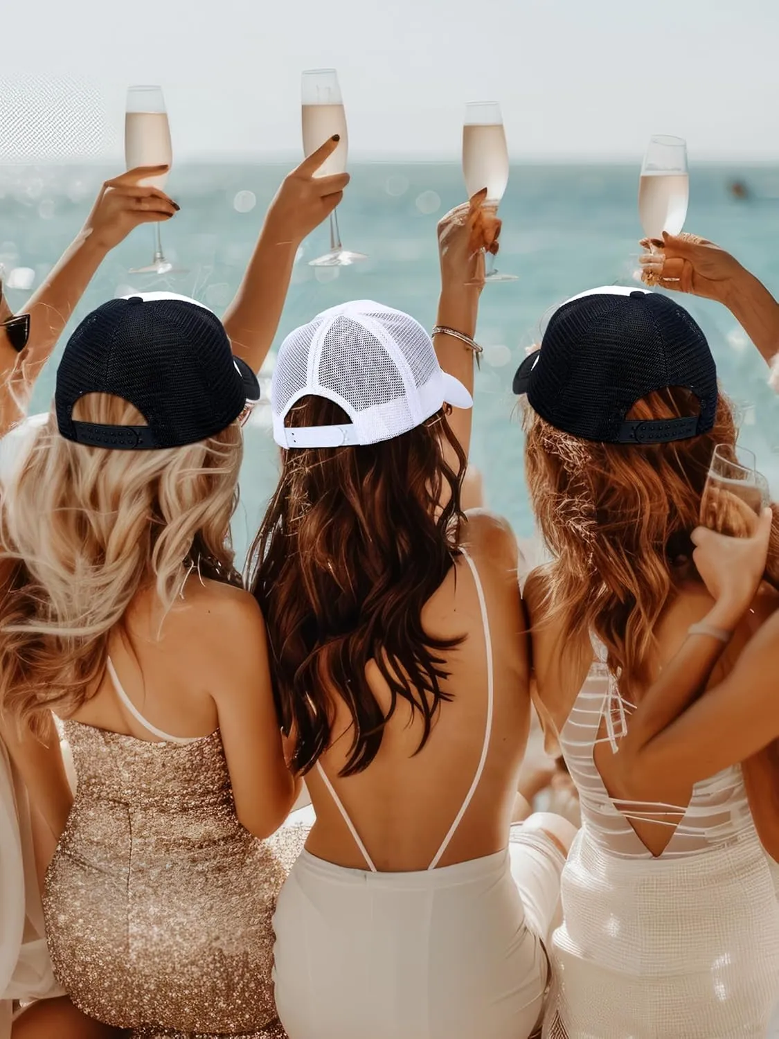 8 Pack Social Club Bachelorette Party Hats Include 1 Pack The Bride Cap and 7 Pcs The Bach Club Trucker Cap