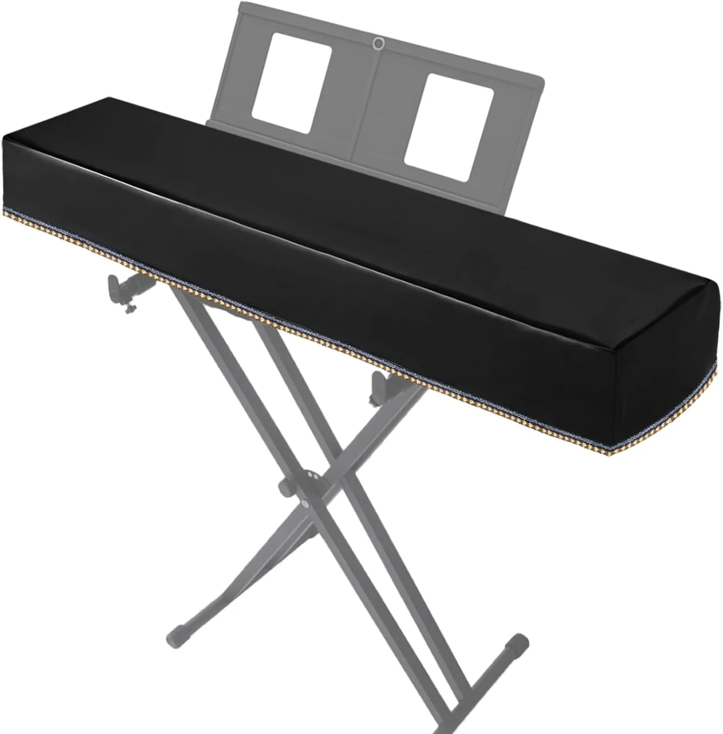 88 Key Piano Keyboard Cover,Black Leather Luxury Soft Digital Piano Dust Cover,Electronic Keyboard Waterproof Dustproof Protective Piano Covers Fits for Most 88 Keys