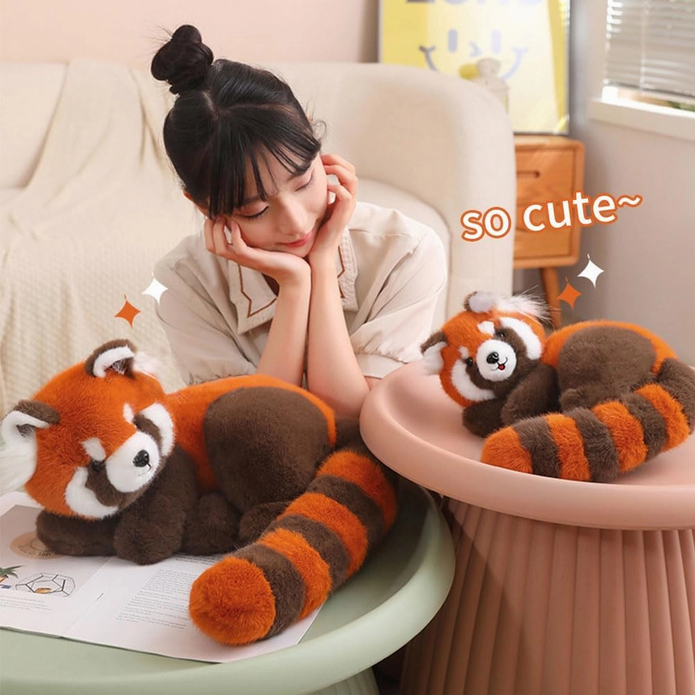 9.8 inch Red Panda Weighted Stuffed Animal, Large Weighted Plush Animal,Cute Red Panda Plush Toy Pillow,Soft Kawaii Plushie Gifts for Adults, Kids, Boys and Girls