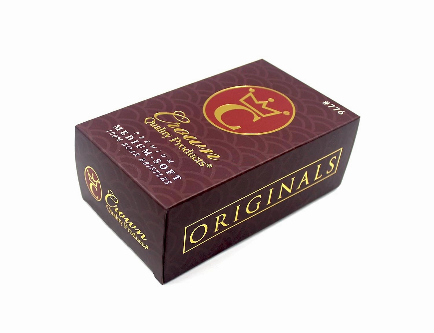“THE ORIGINAL” Curved 360 Wave Brush - Ruby Red - High Gloss Piano Lacquer Finish - Medium-Soft Premium 100% Boar Bristle Hairbrush - Gold Engraved Logo