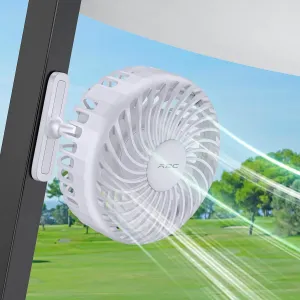A2C Golf Cart Fan Rechargeable Magnetic Base Battery Operated Portable Fan 3 Speeds 4000 RPM Strong Airflow Compatible with Yamaha, EZGO, Club Car - 360° Rotatable Golf Cart Accessories