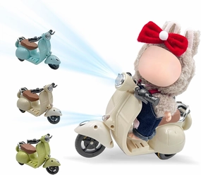 Accessories for Labuu - Scooter Toy with LED Lights & Music for Doll, Cute Motorcycle Toy, Decor Desktop Ornaments for La-Buu Collectors