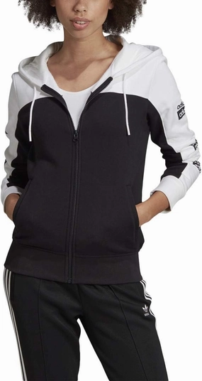 adidas Originals Women's Logo Full-Zip Hooded Track Jacket