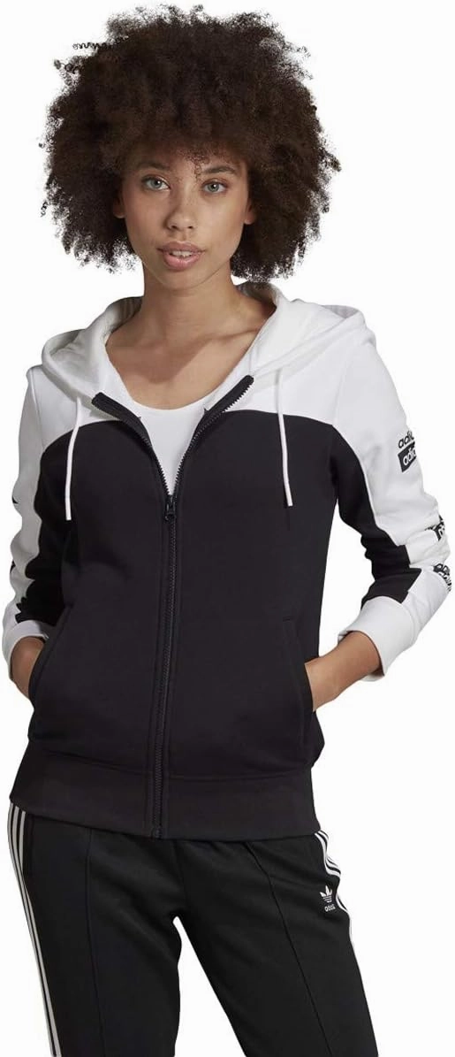 adidas Originals Women's Logo Full-Zip Hooded Track Jacket