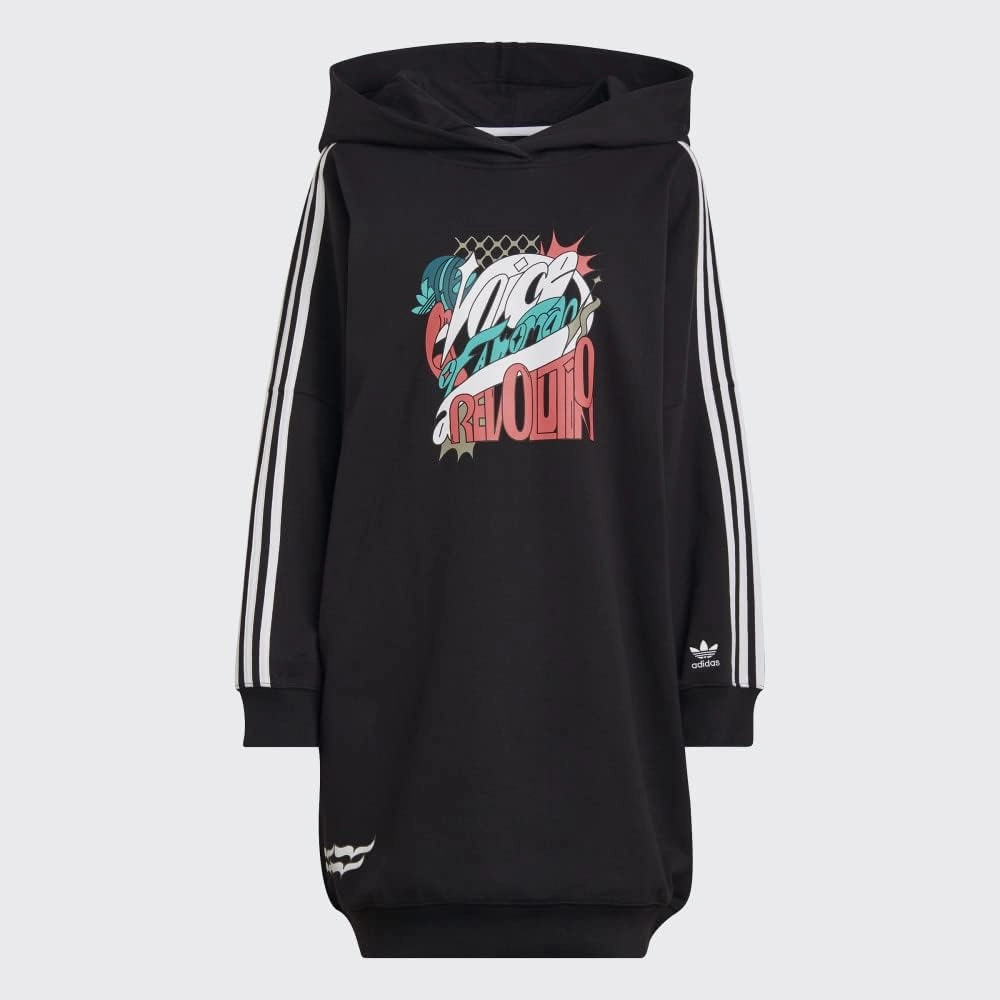 adidas Originals Womens Always Original Sweatshirt Dress with Hood, Black
