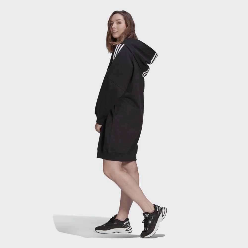 adidas Originals Womens Always Original Sweatshirt Dress with Hood, Black