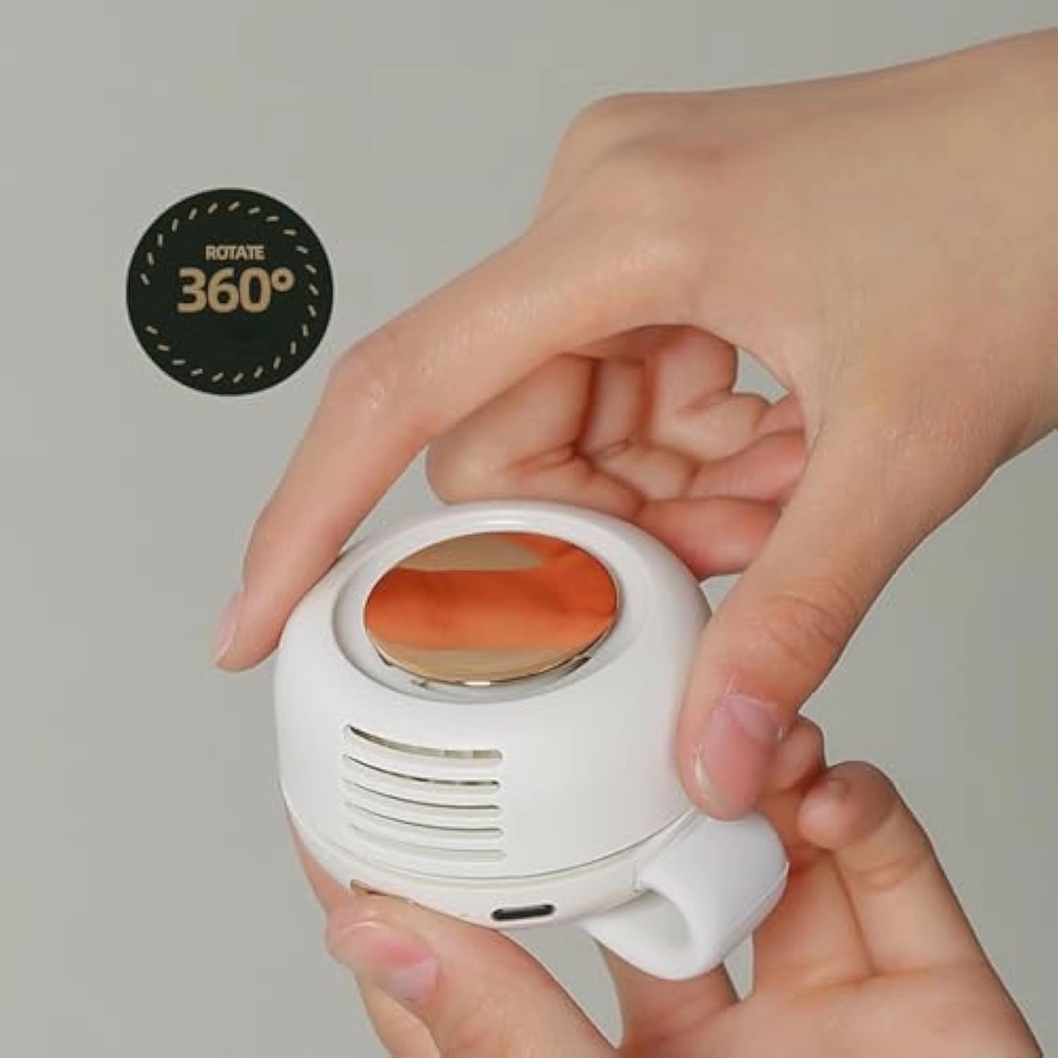 Aerio Clip On Fan, Portable Silent Mini Bladeless Electric Fan, Carefulabout Mini Bladeless, 2025 New Rechargeable 3-Speed Adjustable Personal Waist Clip On Fans for Shirt, for Outdoor (White)