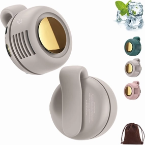 Aerio Clip On Fan, Portable Silent Mini Bladeless Electric Fan, Carefulabout Mini Bladeless, 2025 New Rechargeable 3-Speed Adjustable Personal Waist Clip On Fans for Shirt, for Outdoor (White)