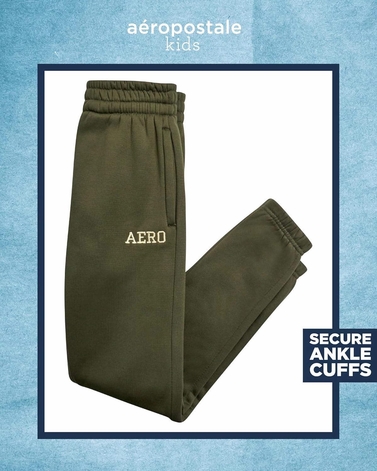 AEROPOSTALE Boys' Jogger Set - 2 Piece Sherpa Lined Pullover Hoodie Sweatshirt and Fleece Sweatpants for Boys (4-7)