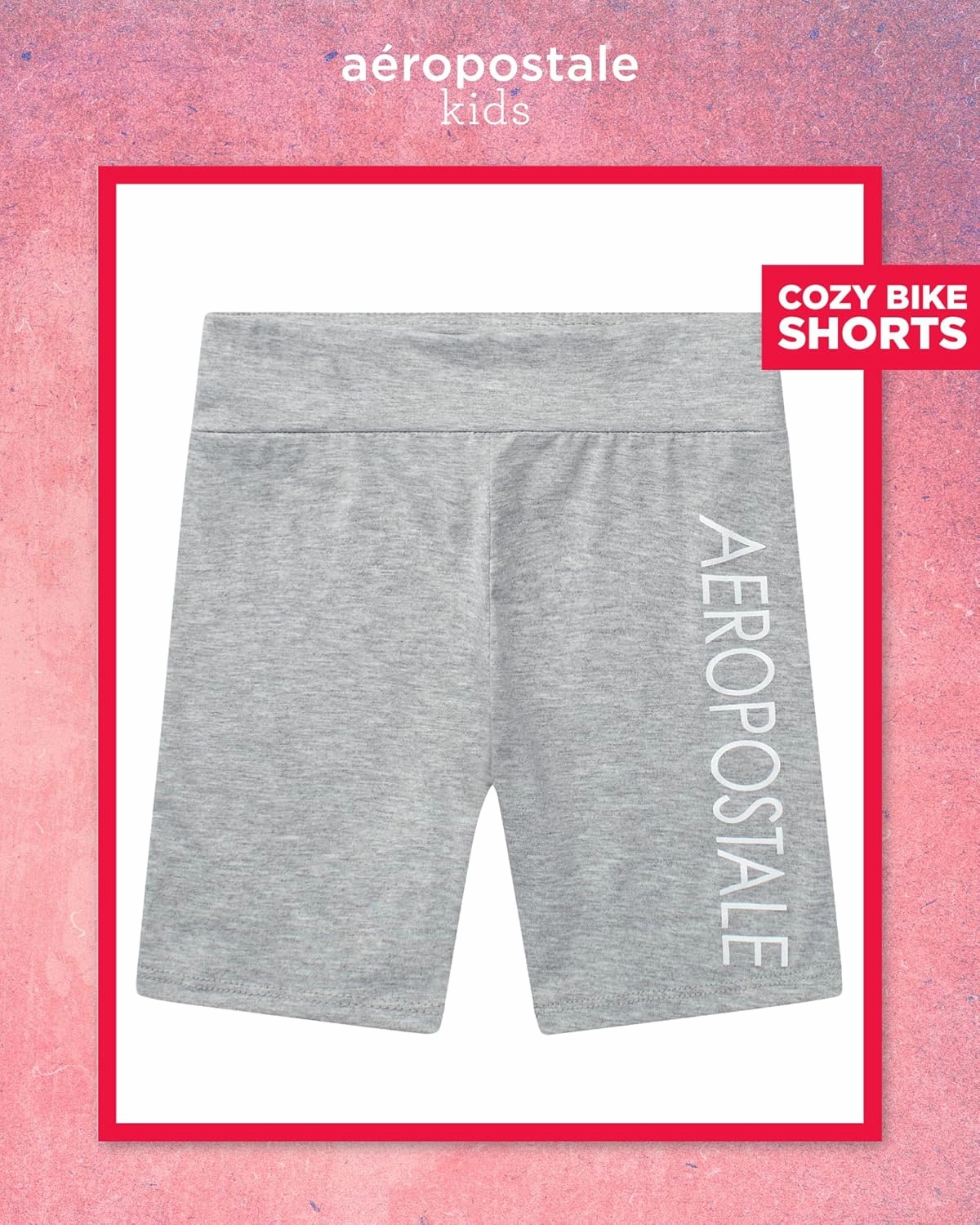 AEROPOSTALE Girls Biker Shorts Set - 2 Piece Short Sleeve Graphic Tee and Stretchy Bike Shorts for Girls (Sizes: 7-12)