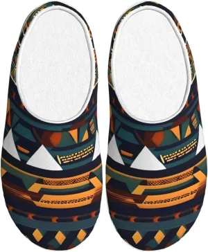 African Ethnic Pattern print Men's Women's Slippers Comfort Closed Toe House Shoes Fall Winter Home Slippers Indoor Scuff