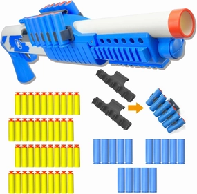 AGM MASTECH Toy Gun Models Foam Blasters Soft Bullet Shotgun, Empty Shell Ejecting Design, Perfect for Indoor and Outdoor Play. with 15 Shells 40 Soft Darts 2 Ammunition Racks.
