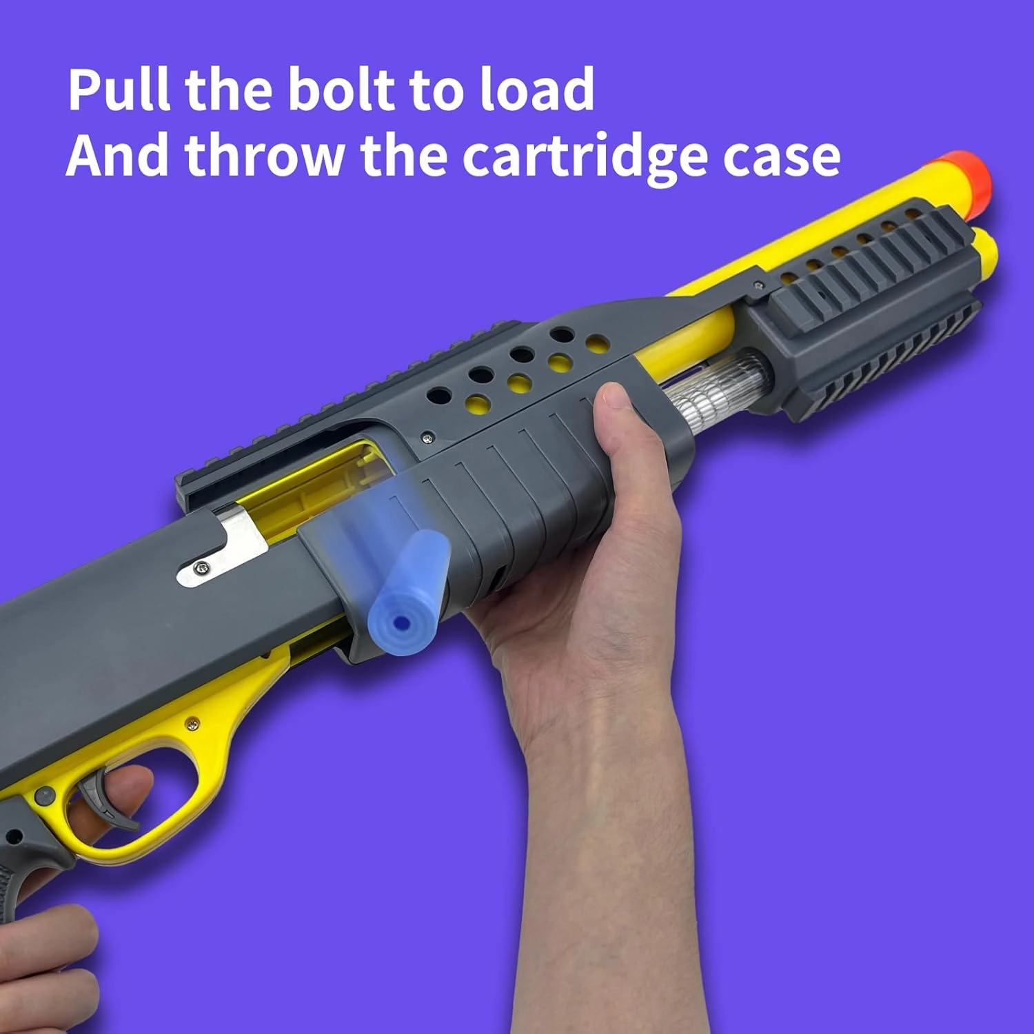 AGM MASTECH Toy Gun Models Foam Blasters Soft Bullet Shotgun, Empty Shell Ejecting Design, Perfect for Indoor and Outdoor Play. with 15 Shells 40 Soft Darts 2 Ammunition Racks.