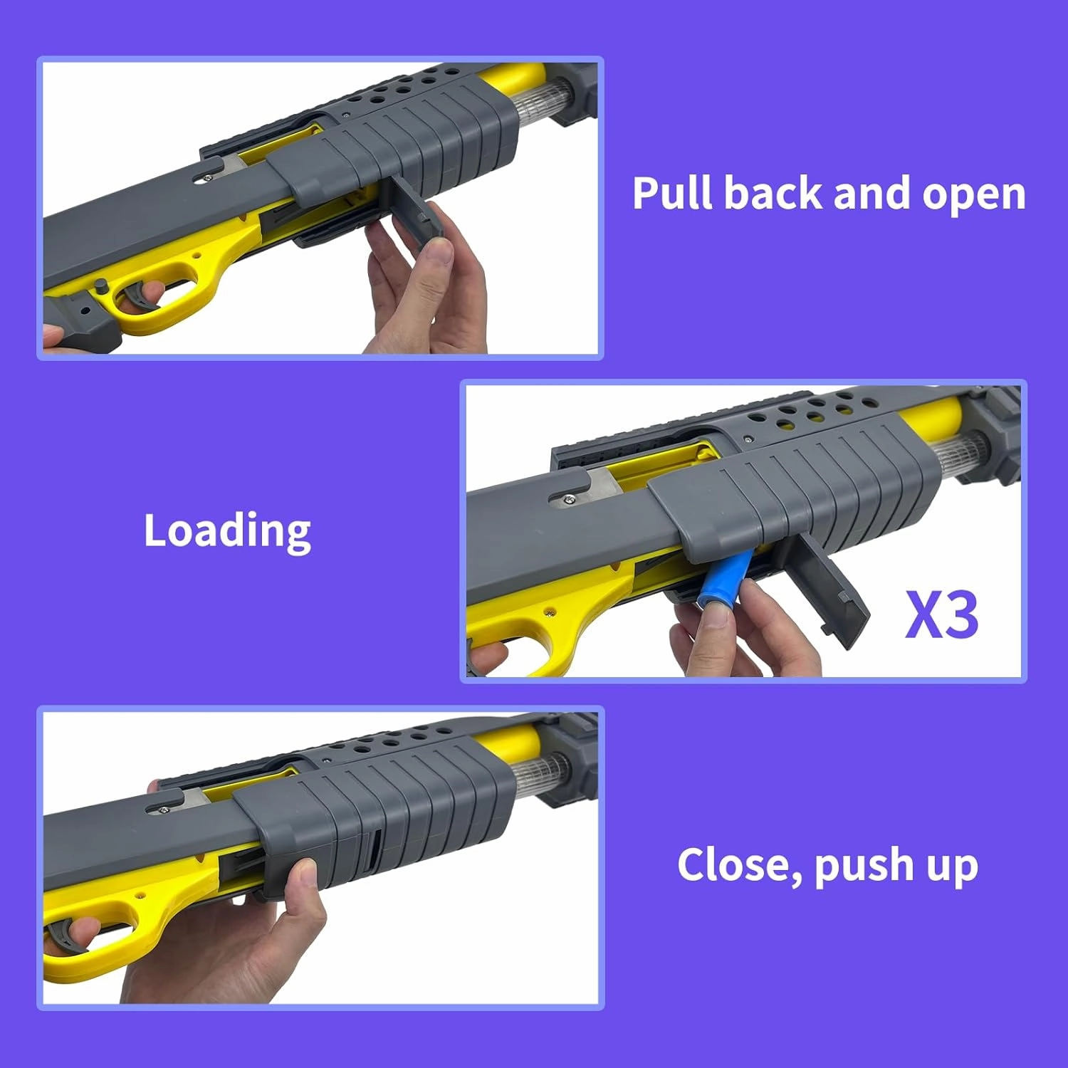 AGM MASTECH Toy Gun Models Foam Blasters Soft Bullet Shotgun, Empty Shell Ejecting Design, Perfect for Indoor and Outdoor Play. with 15 Shells 40 Soft Darts 2 Ammunition Racks.