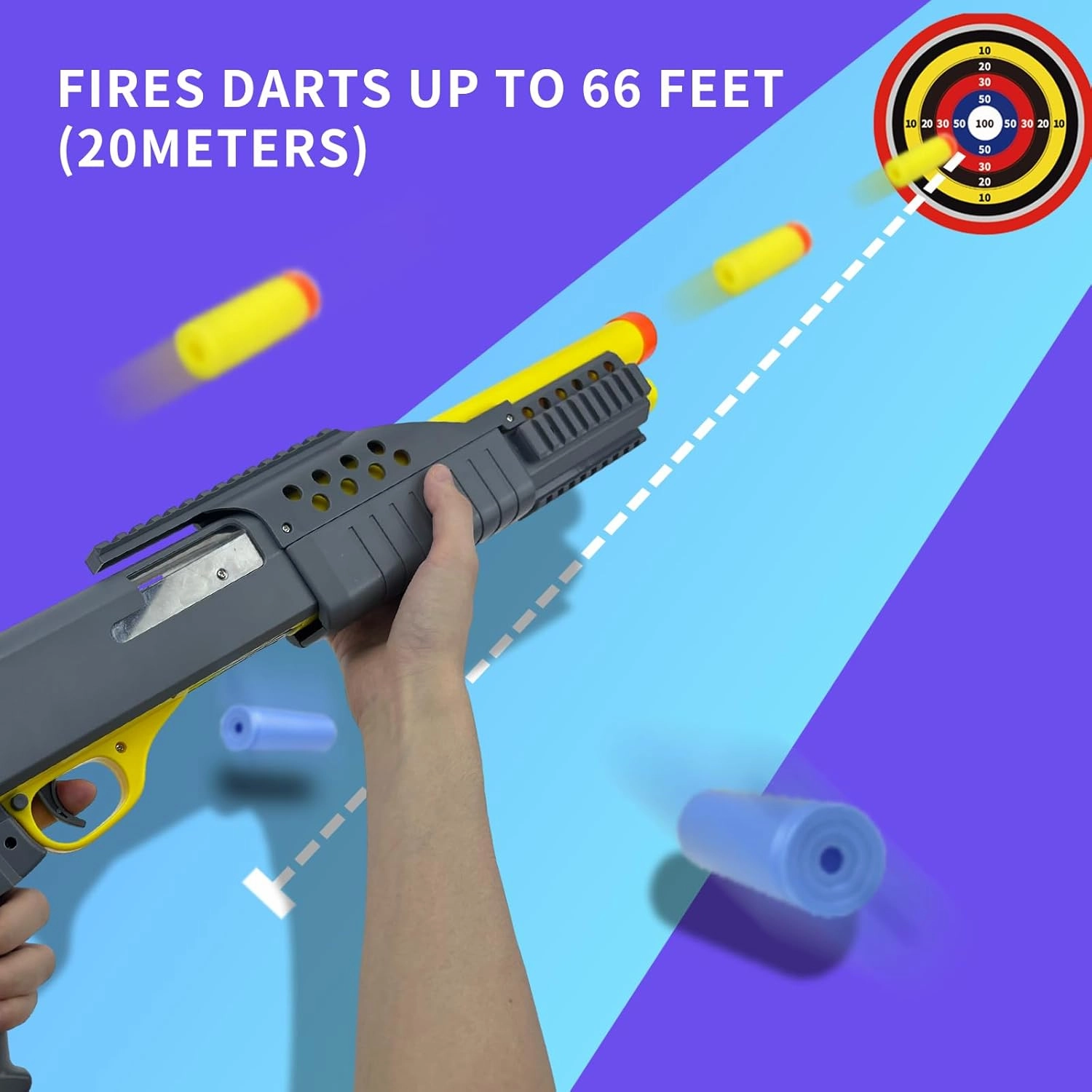 AGM MASTECH Toy Gun Models Foam Blasters Soft Bullet Shotgun, Empty Shell Ejecting Design, Perfect for Indoor and Outdoor Play. with 15 Shells 40 Soft Darts 2 Ammunition Racks.