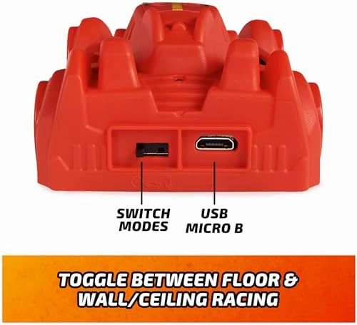 Air Hogs, Zero Gravity Sprint RC Car Wall Climber, Red USB Micro B Rechargeable Indoor Wall Racer, Over 4-Inches, Kids Toys for Kids Ages 4 and up