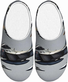 Aircraft Fighter Jets print Men's Women's Slippers Comfort Closed Toe House Shoes Fall Winter Home Slippers Indoor Scuff