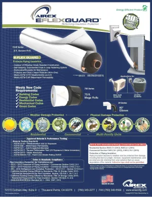 Airex Model 72C-W, E-Flex Guard White Line Set Cover/Protector/Sleeve for 5/8", 3/4" or 7/8" Copper Tubing w/ 3/4" Wall Insulation (6 feet Length) Airex Flex Guard HVAC Line Set Protector