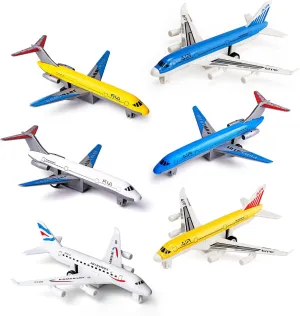 Airplane Toys, Metal Plane Pull Back Airplane Toys for 3 4 5 6 Years Old Boys Girls, Die Cast Aircraft Plane Models, Kids' Play Vehicles Aeroplane Airplanes for Kids Birthday Gifts (6P)
