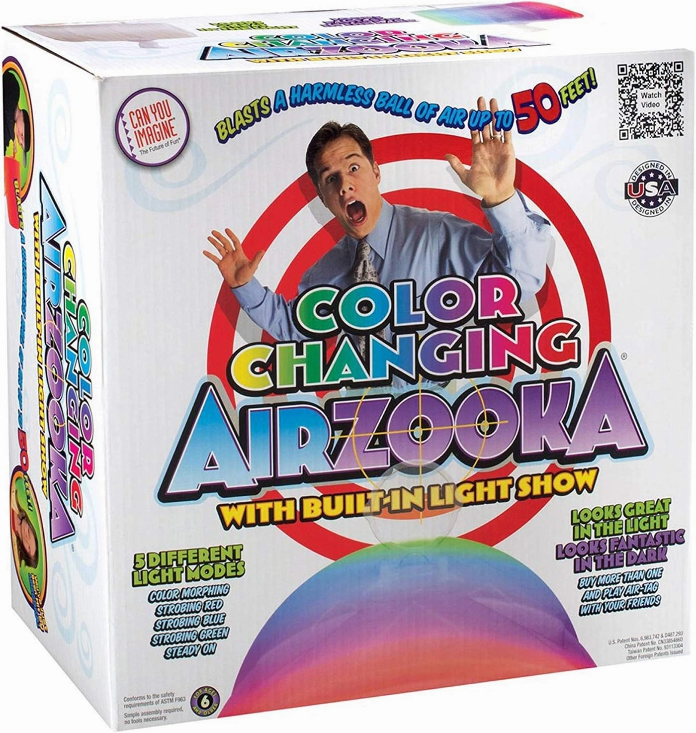 AirZooka air Blaster Toy, air Cannon Toy Fun air Gun, Launch a Powerful and Safe air Assault on Adults or Children and Animals, Best Prank Toy! (Color Changing)