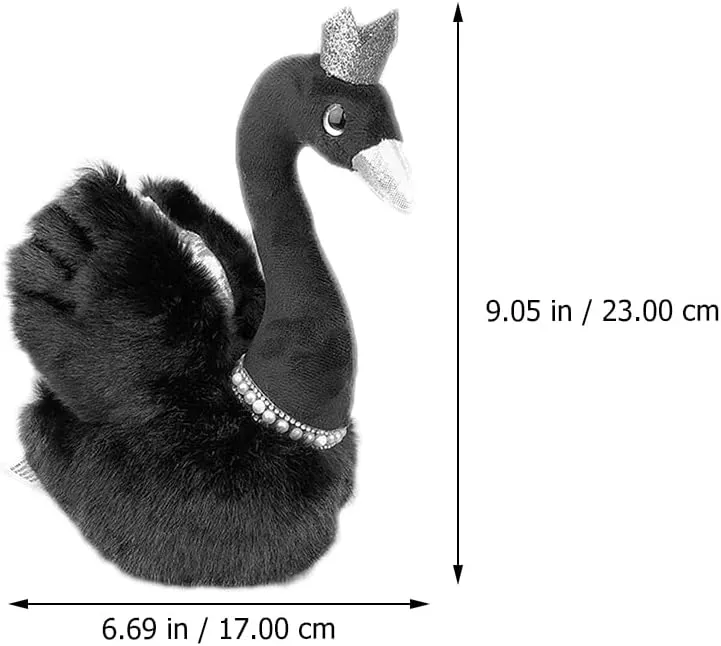 Alipis Swan Plush Stuffed Animal with Crown, Plush Stuffed Doll Swan for Bedroom Decoration, Plush Black Stuffed Animal Toy Gifts