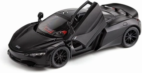 Alloy Collectible Black McLaren 720s Toy Vehicle Pull Back DieCast Car Model with Lights and Sound