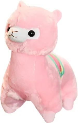 Alpaca Plush Toy, 13.7"/35cm Pink Stuffed Animal Alpaca Doll Plushie Hug Pillow Soft Fluffy Cushion Super Christmas Valentine Gift, Birthday