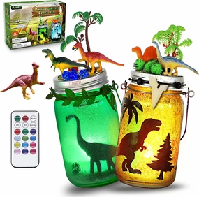 Alritz DIY Dinosaur Toy, Arts and Crafts Lantern Night Light Kits, Birthday Christmas Decorations Ornaments Gifts for Kids Boys Girls 4 5 6 7 8 9 10 11 12   Years Old Indoor Outdoor